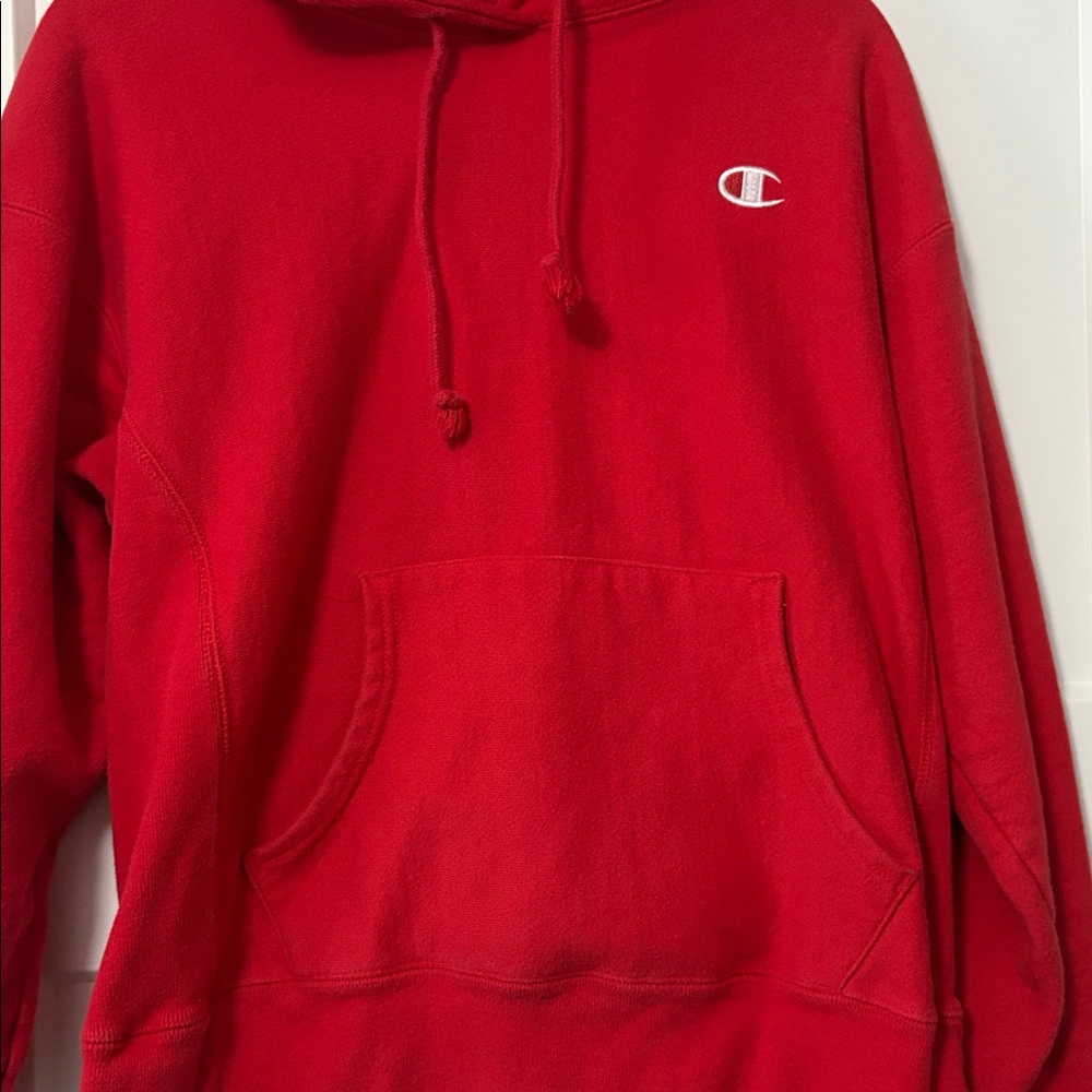 Champion reverse weave women’s red hoodie size: M - Picture 2 of 6